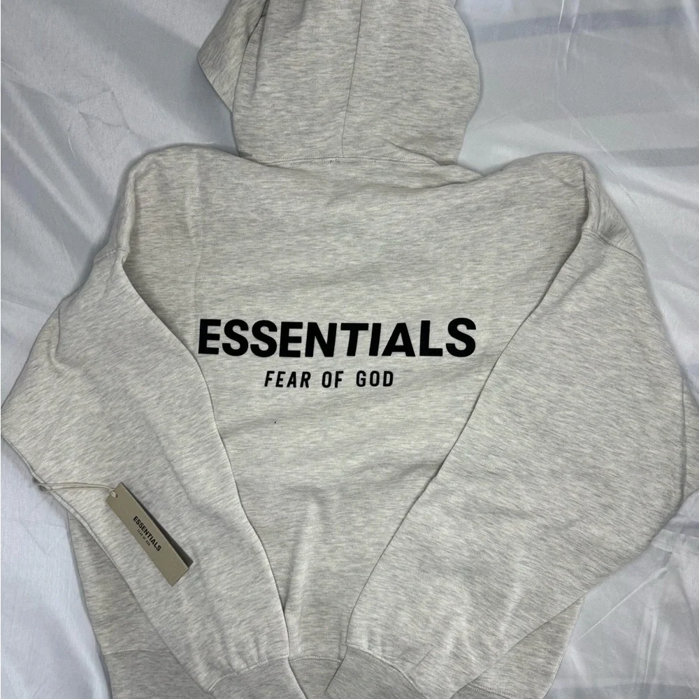 Essentials Fear of God (Light Oatmeal) Hoodie Size Small #78 - Picture 4 of 6